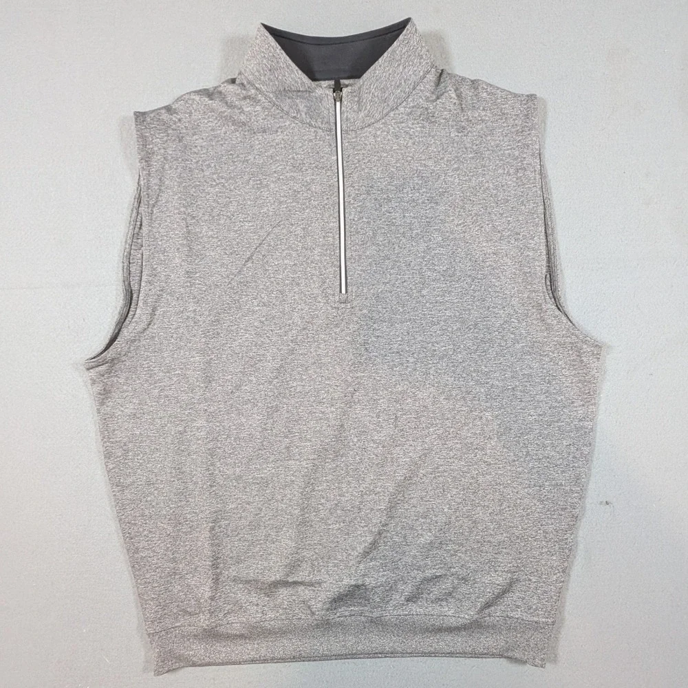 FootJoy Quarter-Zip Golf Vest Mens Large Heather Grey‎ Performance Pullover 2253